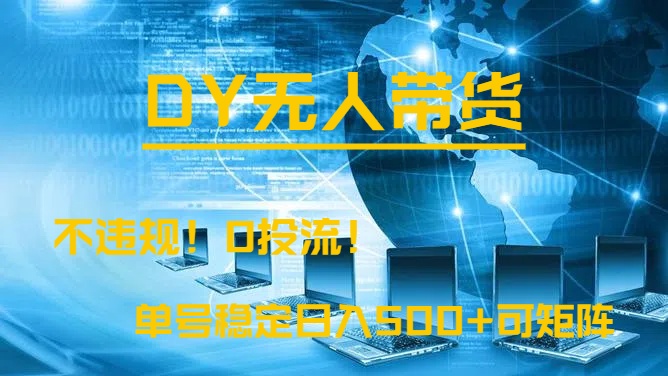 DY无人直播带货，不违规，0投流，操作简单，单号稳定日入500+可矩阵-想要创业网