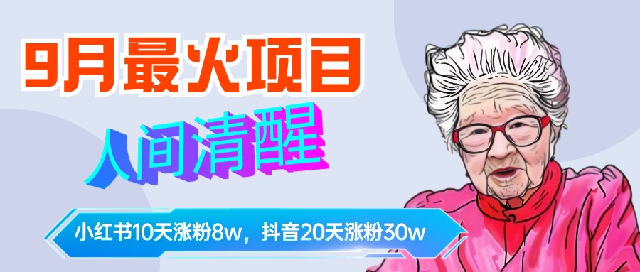图片[1]-9月最火项目，人间清醒柒奶奶，10天小红薯涨粉8w+，单篇笔记报价1400.-想要创业网