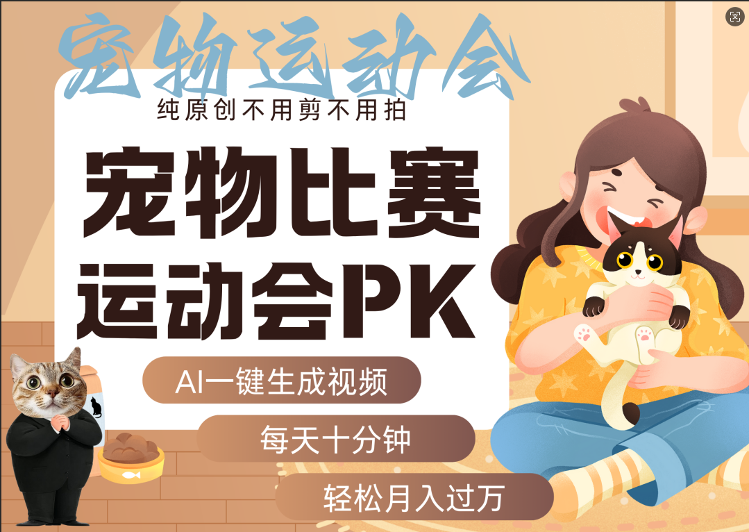 AI萌宠运动员跳水 射击  篮球  足球比赛   每天十分钟 附详细提示词文案库  代替做素材 卖提示词 卖虚拟资料  卖宠物产品 做宠物私人定制产品  带徒弟 带陪跑 卖课  创作者分成 月入5W+-想要创业网