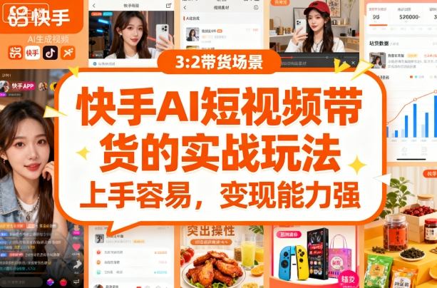 快手ai短视频带货的实战玩法，上手容易，变现能力强-想要创业网