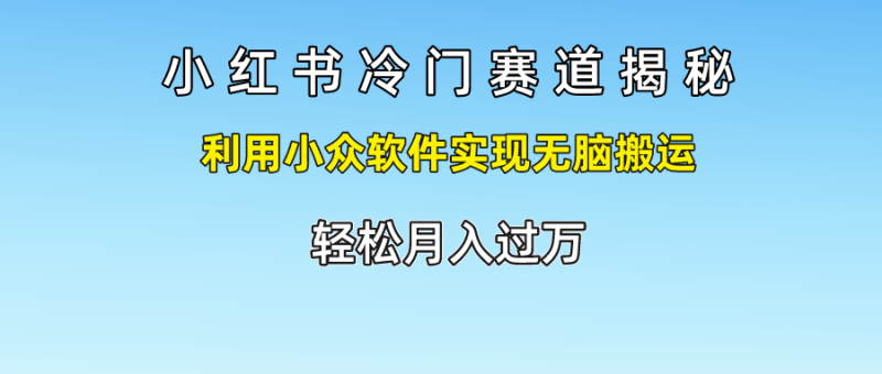 小红书冷门赛道揭秘,利用小众软件实现无脑搬运，轻松月入过万-想要创业网