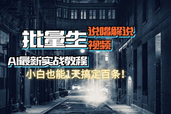 【AI最新实战教程】批量生成说唱解说视频，小白也能1天搞定百条！-想要创业网