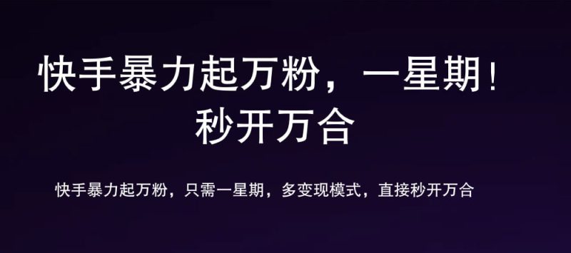 7 天万粉，吸金变现，日入斗金-想要创业网