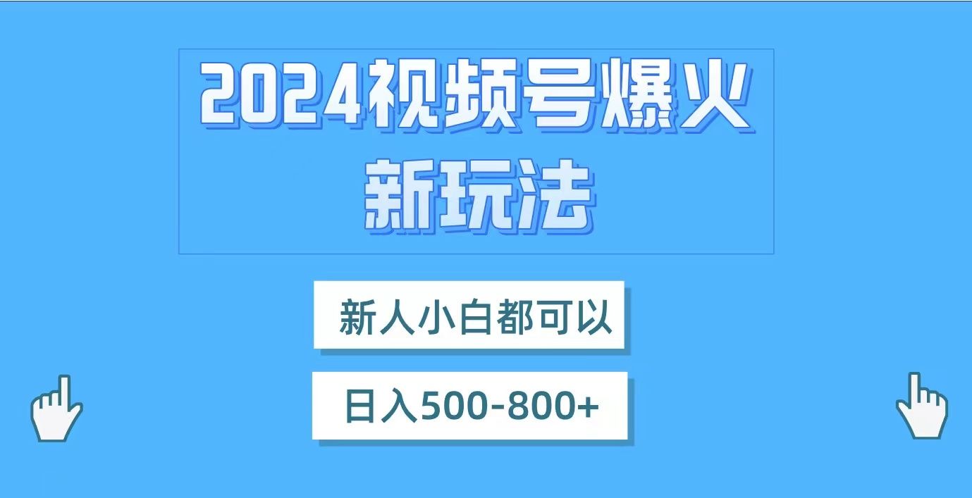 图片[1]-视频号爆火新玩法，新人小白都可以，日入500-800-想要创业网