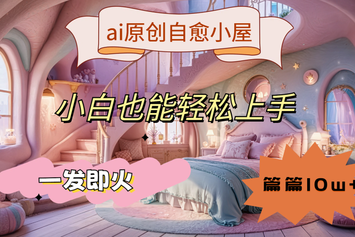 ai原创治愈小屋，小白也能轻松上手，一发即火，篇篇10w+-想要创业网