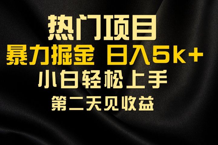 热门项目，靠一款软件日入5000+暴力掘金小白轻松上手，第二天见收益-想要创业网