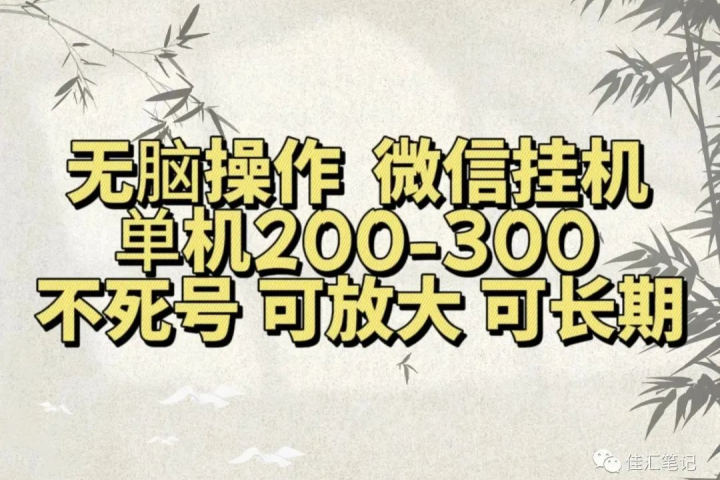 无脑操作微信视频号挂机单机200-300一天，不死号，可放大，工作室实测-想要创业网