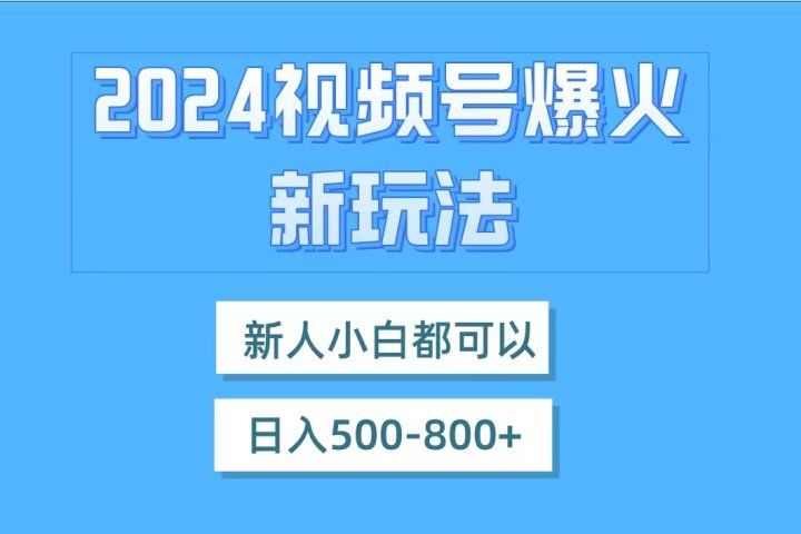 视频号爆火新玩法，新人小白都可以，日入500-800-想要创业网