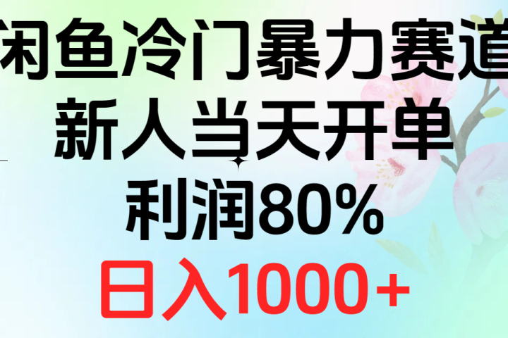 2024闲鱼冷门暴力赛道，新人当天开单，利润80%，日入1000+-想要创业网