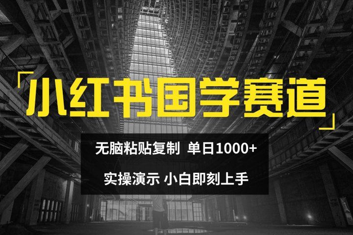 2024小红书国学图文打法实操，日入1000+，小白即可上手-想要创业网