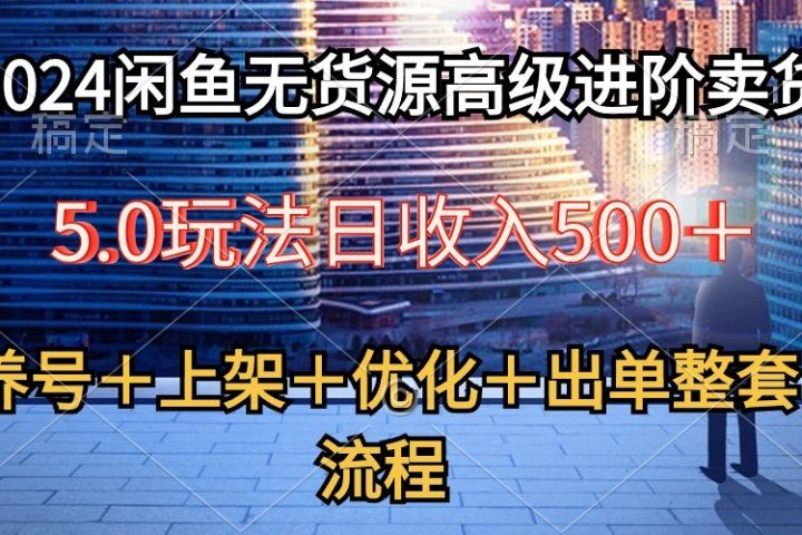 2024闲鱼无货源高级进阶卖货5.0，养号＋选品＋上架＋优化＋出单整套流程-想要创业网
