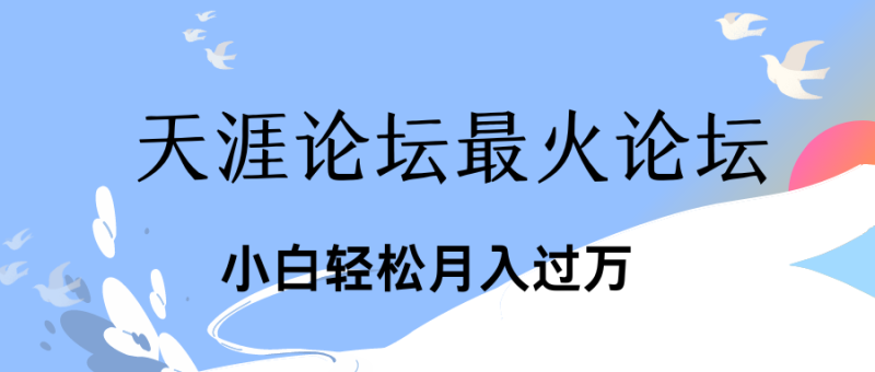 引爆私域利用最火话题天涯论坛、小白轻松月入过万-想要创业网