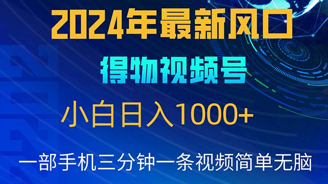 2024年5月最新蓝海项目，小白无脑操作，轻松上手，日入1000+-想要创业网