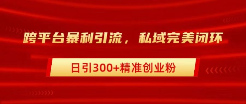 跨平台暴力引流，私域完美闭环，日引300+精准创业粉-想要创业网