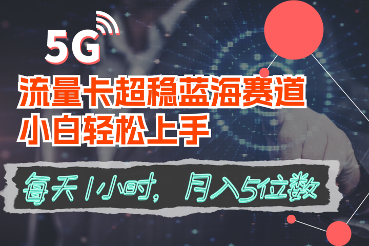 流量卡超稳蓝海赛道，小白轻松上手，每天1小时，月入5位数-想要创业网