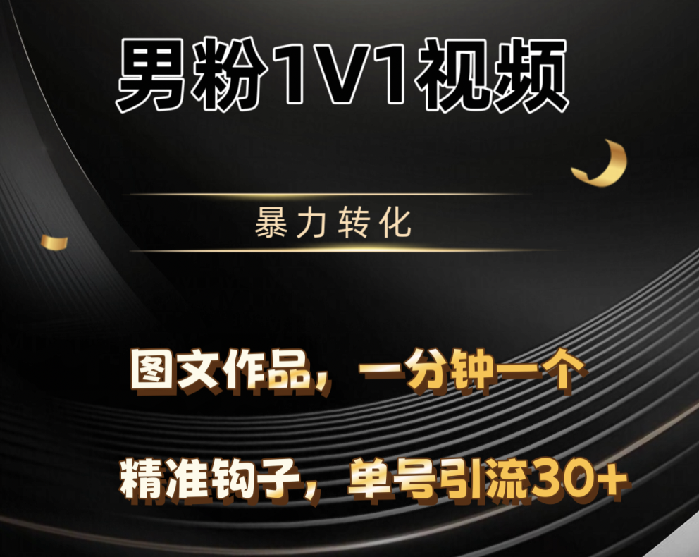 男粉1V1视频，硬改摄像头，高客单暴力转化，单日600+-想要创业网