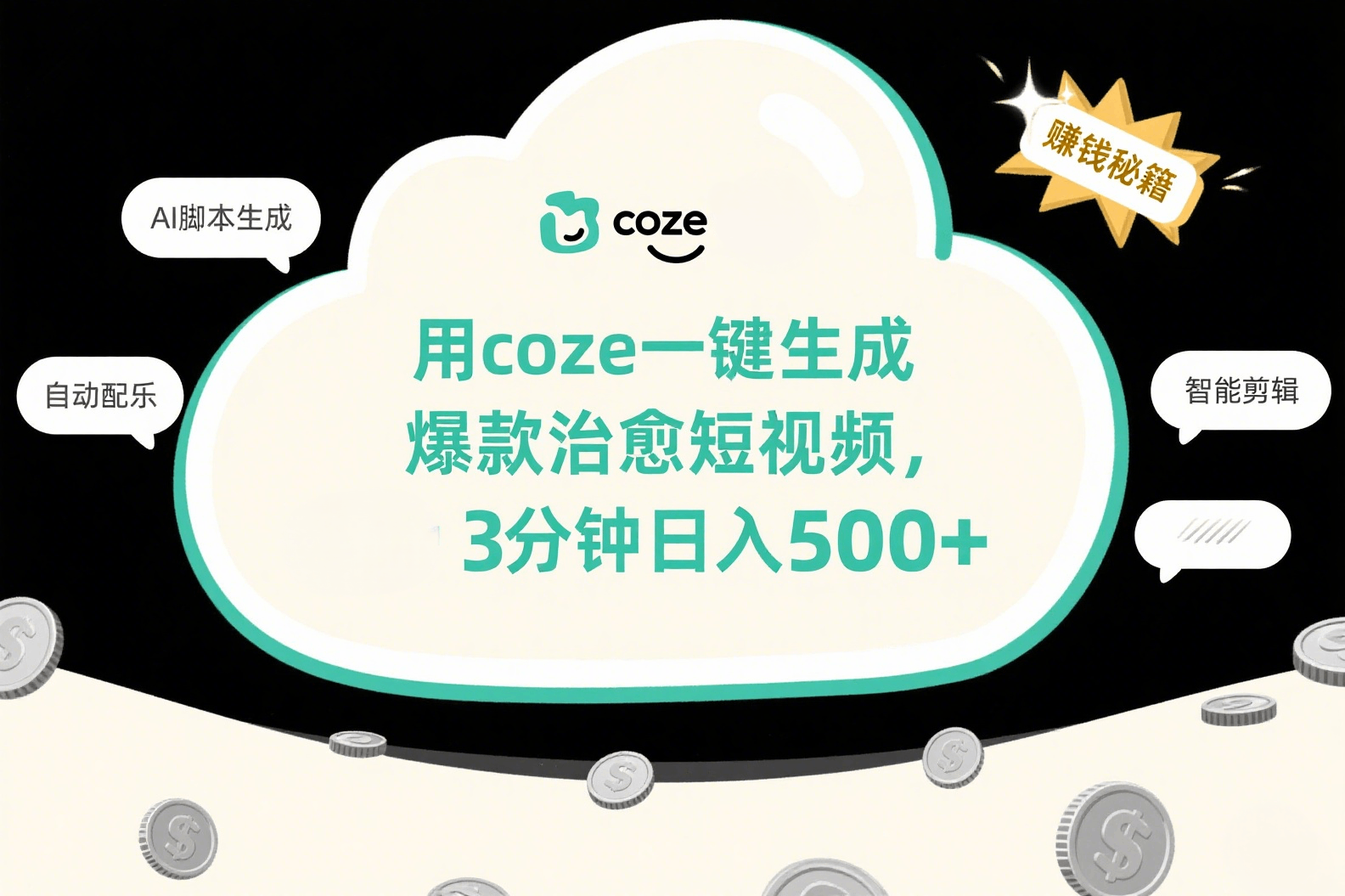 用coze一键生成爆款治愈短视频,3分钟日入500+-想要创业网
