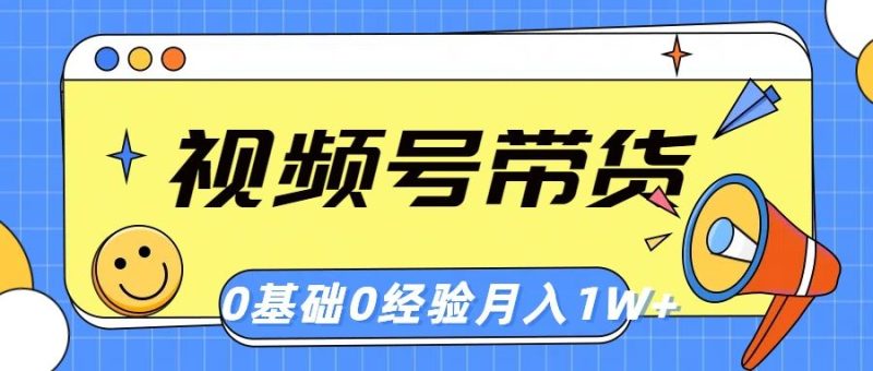 视频号轻创业带货，零基础，零经验，月入1w+-想要创业网