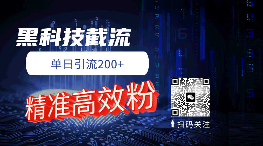 黑科技玩法 精准高效 日引200+-想要创业网