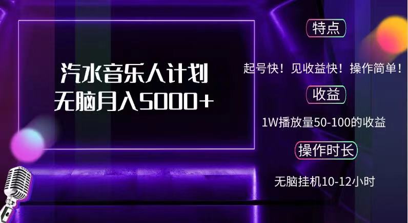 抖音汽水音乐人计划无脑月入5000+-想要创业网