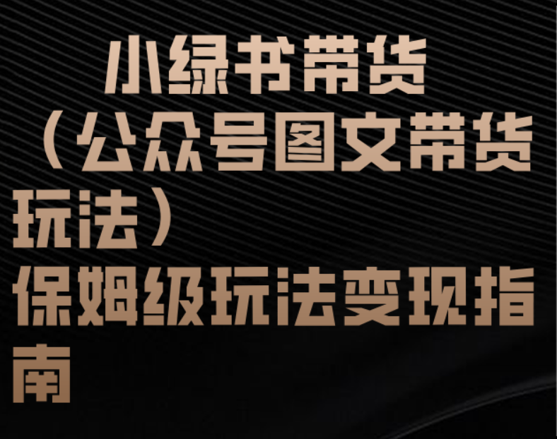 小绿书带货（公众号图文带货玩法）保姆级玩法变现指南-想要创业网