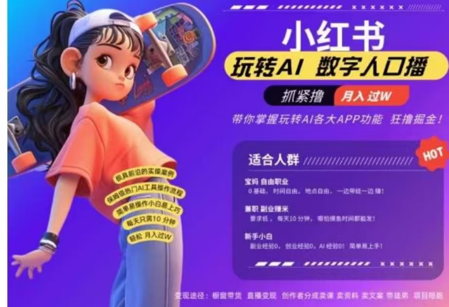 图片[1]-小红书数字人暴力起号，AI改写文案，流量火爆月入破W轻松拿捏，再也不用费劲录口播-想要创业网