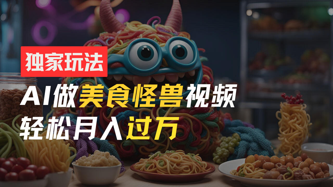 图片[1]-零门槛操作，AI美食怪兽短视频玩法，月入过万新手也能做！-想要创业网