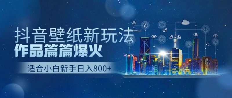 抖音壁纸号新玩法，篇篇流量1w+，每天500+美滋滋。-想要创业网