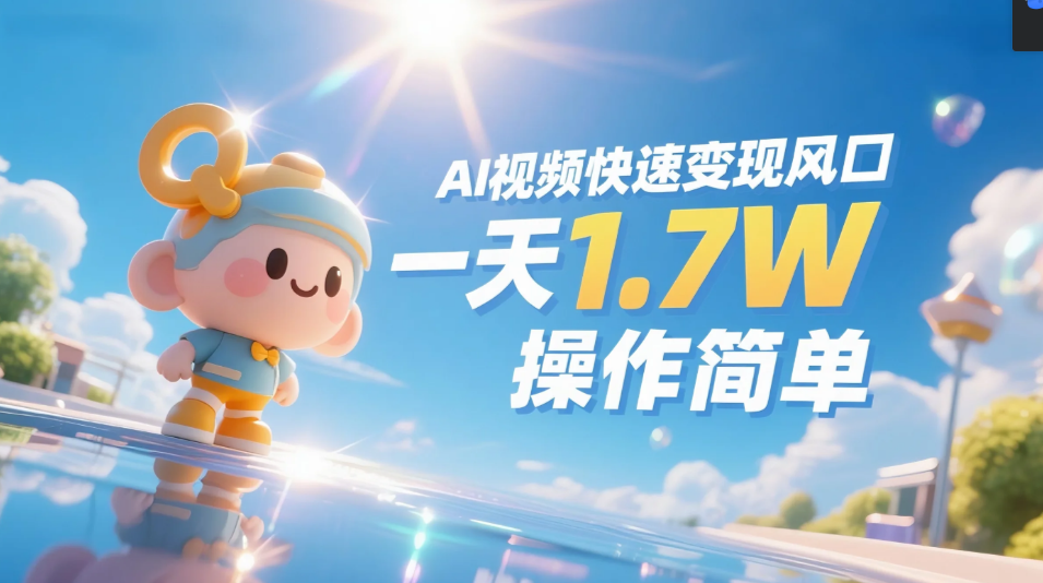 《Ai视频变现风口，一天1.7W，收入无上限，操作简单》-想要创业网