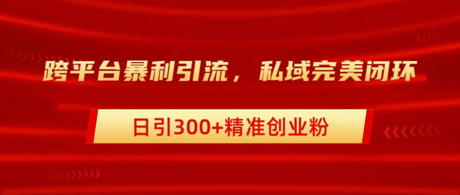 图片[1]-跨平台暴力引流，私域完美闭环，日引300+精准创业粉-想要创业网