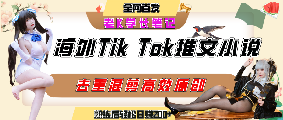海外tiktok小说推文暴力项目，高停留率，高转化率，上手后一天搞顿饭钱不是问题-想要创业网