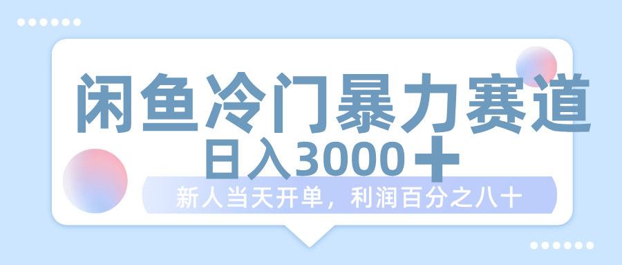 闲鱼冷门暴力赛道，一单 80%利润，新人轻松日入 1000+-想要创业网
