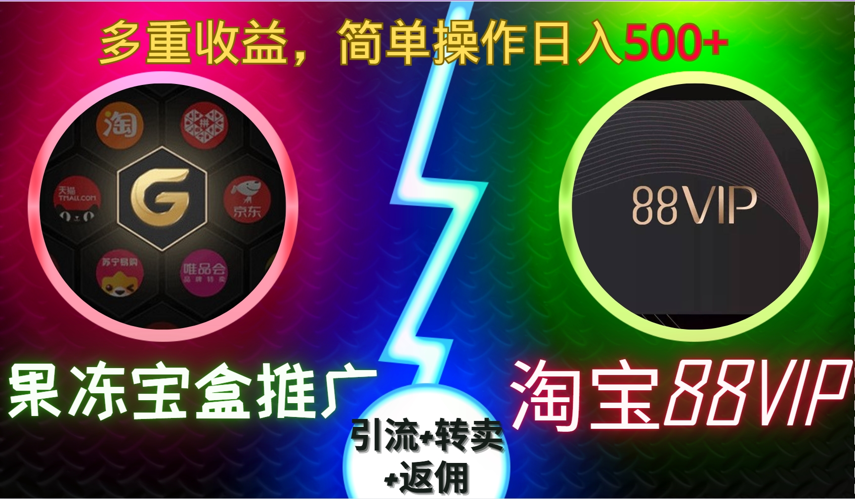 果冻宝盒推广88VIP，引流+转卖+返佣，多重收益，简单操作日入500+-想要创业网