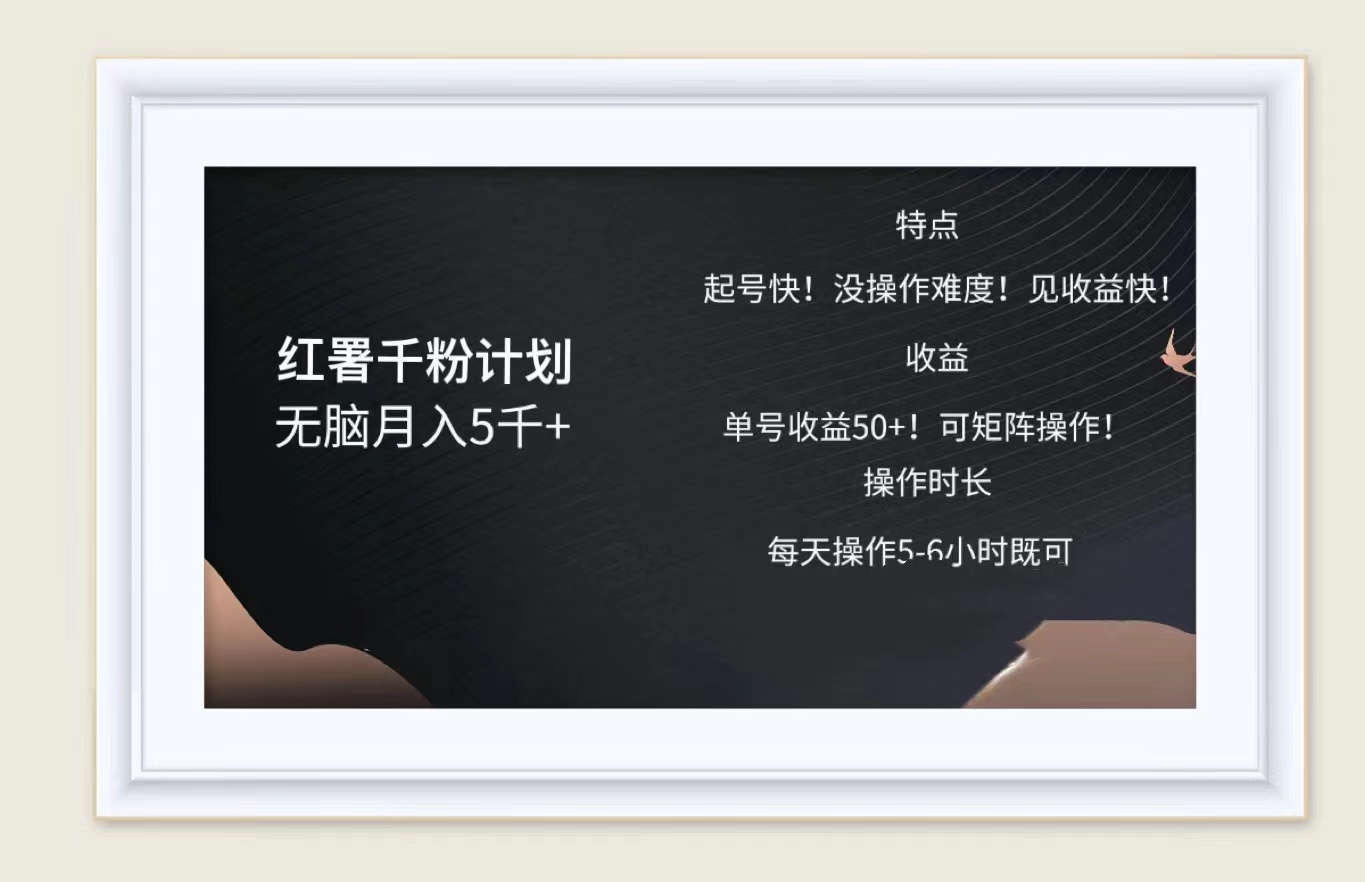 图片[1]-红薯千粉计划无脑月入5千➕！既做既赚！-想要创业网