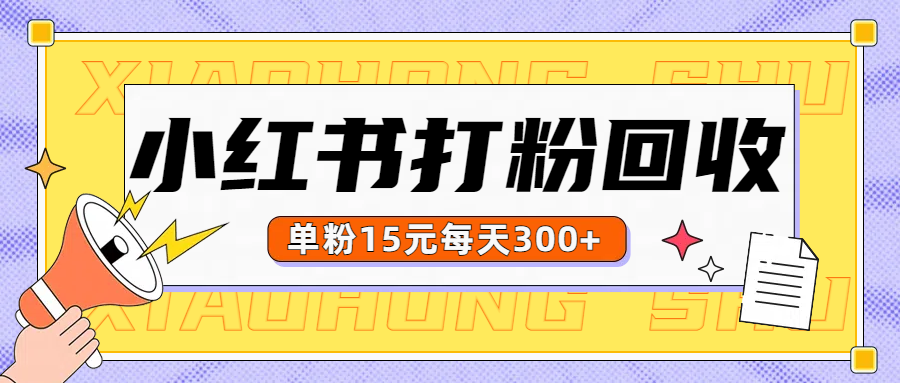 图片[1]-小红书打粉，单粉15元回收每天300+-想要创业网
