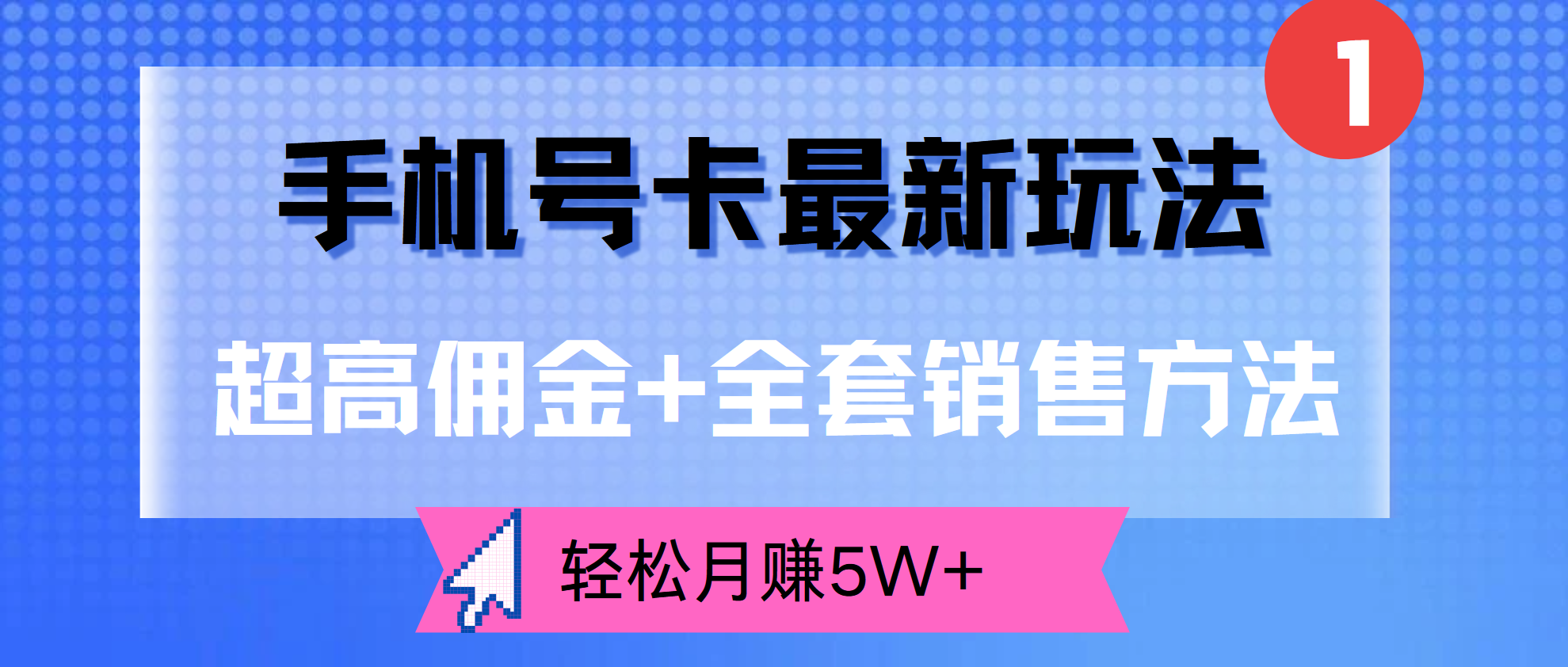 图片[1]-手机号卡最新玩法，超高佣金+全套销售方法，轻松月赚5W+-想要创业网