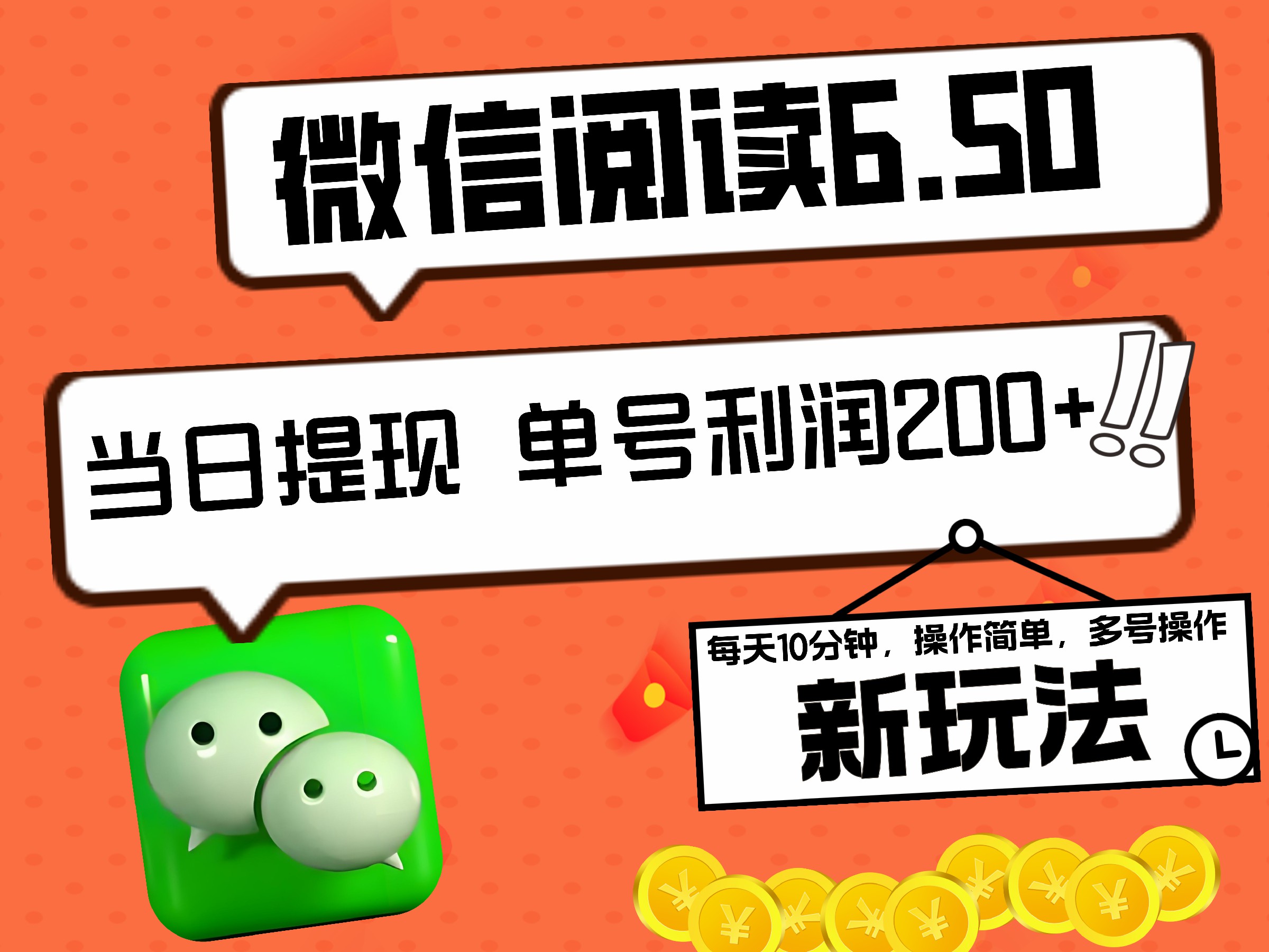 图片[1]-2024最新微信阅读6.50新玩法，5-10分钟 日利润200+，0成本当日提现，可矩阵多号操作-想要创业网