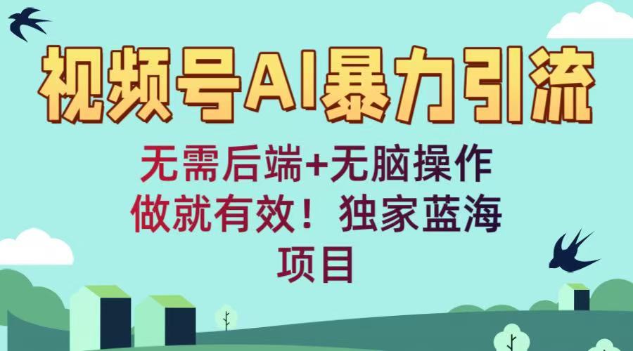 视频号AI暴力引流：无需后端+无脑操作，做就有效！独家蓝海项目-想要创业网