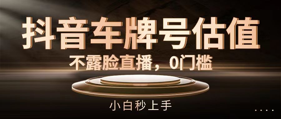 图片[1]-抖音车牌号估值，不露脸直播，0门槛，小白秒上手-想要创业网