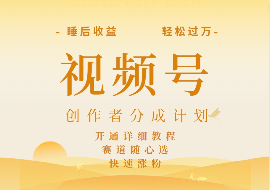 图片[1]-详解视频号创作者分成计划，暴力起号，可同步多平台，实现睡后收入2W+，看懂即可操作！-想要创业网