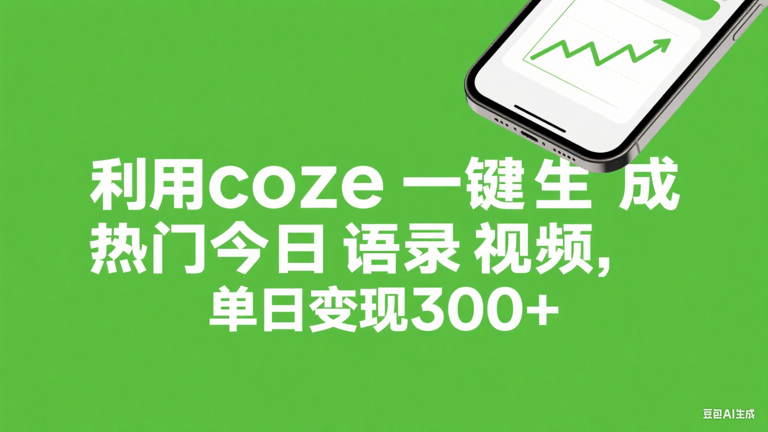 利用coze一键生成热门今日语录视频,单日变现300+-想要创业网