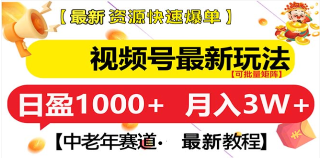 视频号独家玩法，老年养生赛道，无脑搬运爆款视频，日入1000+-想要创业网