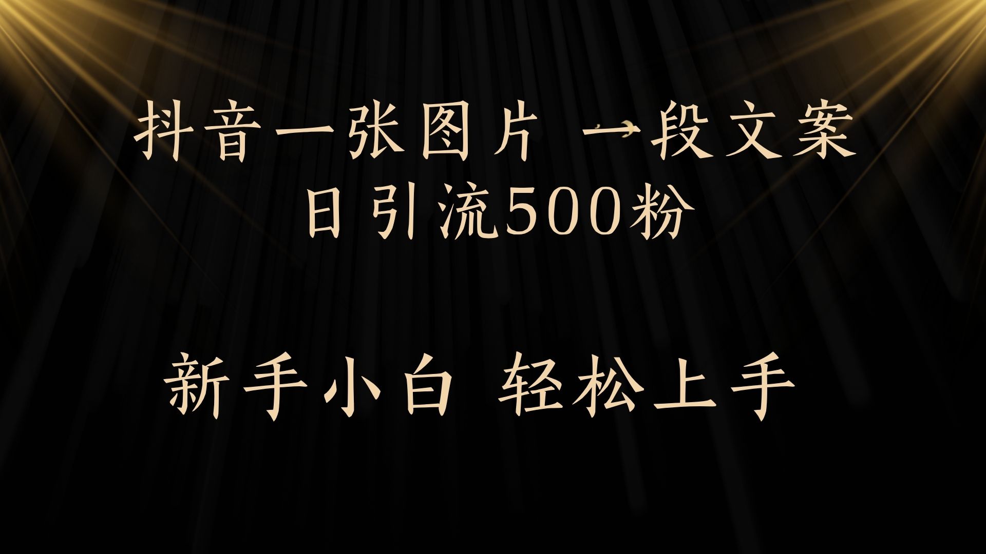 每天2分钟，抖音一张图片 一段文案日引流500粉-想要创业网