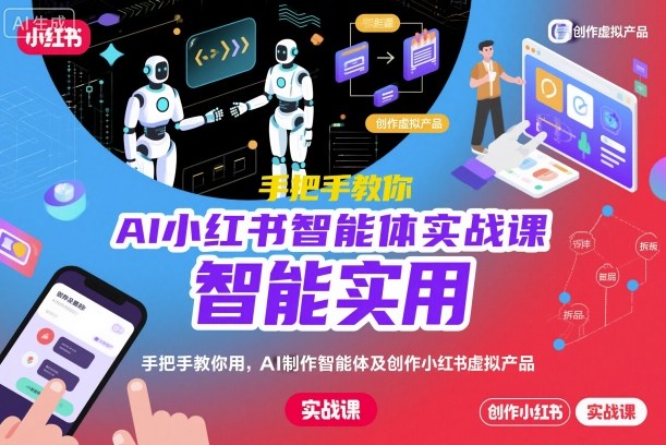 AI小红书智能体实战课,手把手教你用AI制作智能体及创作小红书虚拟产品,提效+内容商业化-想要创业网