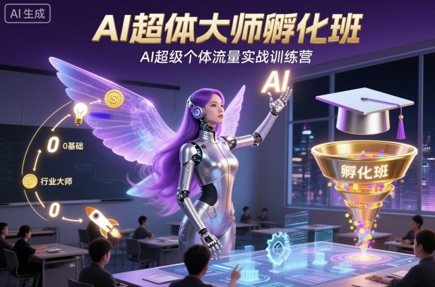 AI超体大师孵化班，AI超级个体流量实战训练营-想要创业网