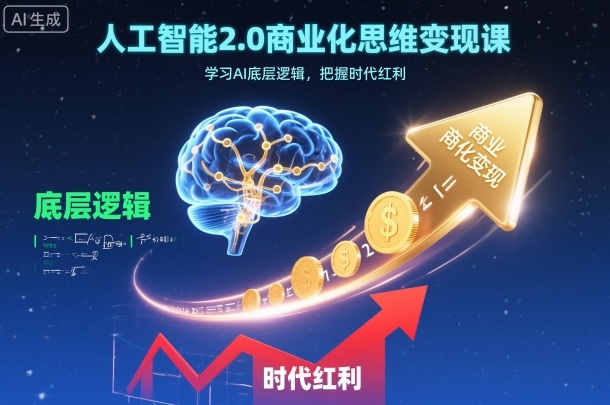 人工智能2.0商业化思维变现课，学习AI底层逻辑，把握时代红利-想要创业网