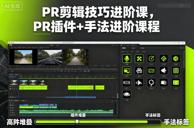 PR剪辑技巧进阶课,PR插件+手法进阶课程-想要创业网