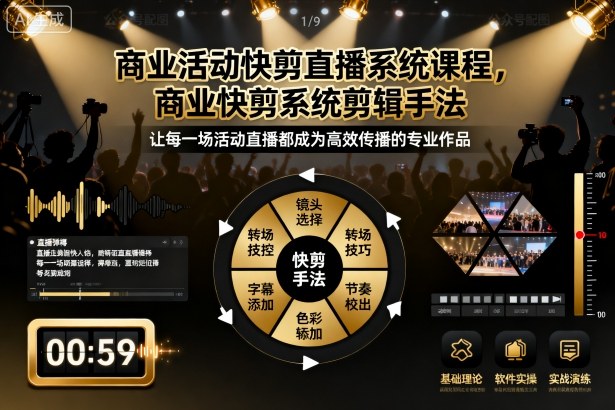 商业活动快剪直播系统课程,商业快剪系统剪辑手法-想要创业网