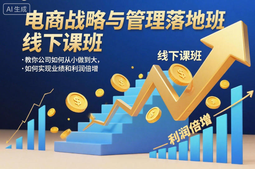 电商战略与管理落地班线下课，教你公司如何从小做到大，如何实现业绩和利润倍增【录音】-想要创业网
