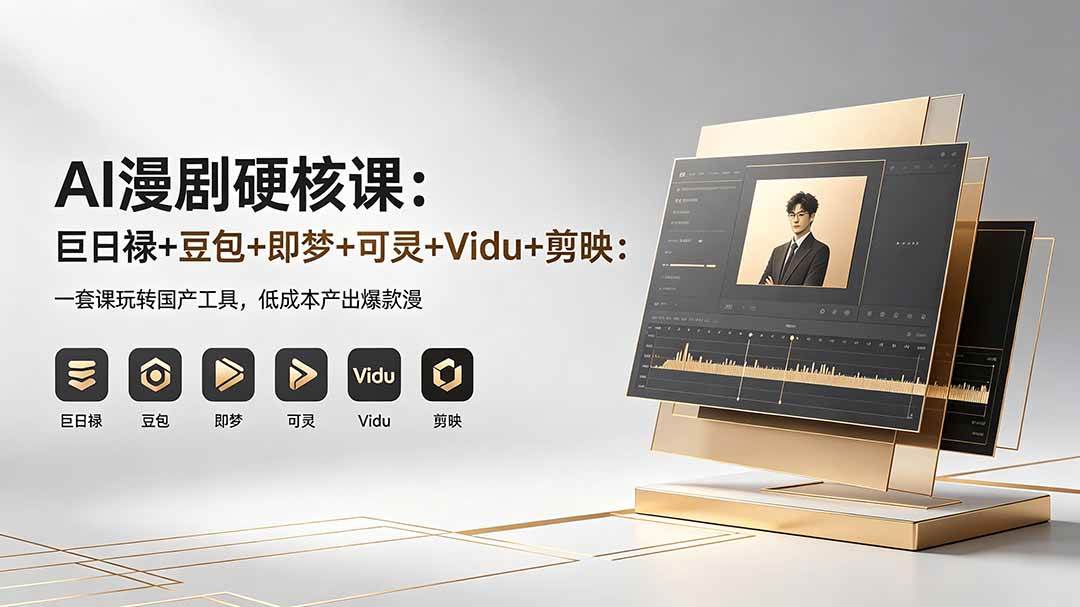 （18280期）AI漫剧硬核课：巨日禄+豆包+即梦+可灵+Vidu+剪映：一套课玩转国产工具，低成本产出爆款漫剧-想要创业